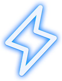 lightning bolt blue neon icon