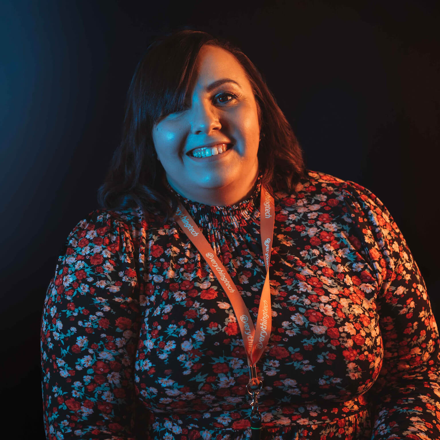 everything tech leadership team member with blue neon background