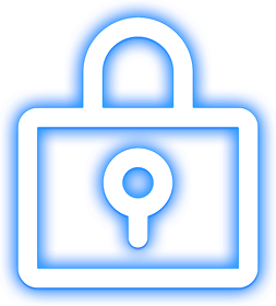 everything tech blue neon cyber security icon