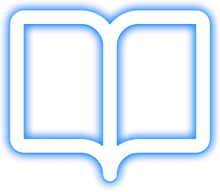 everything tech blue neon our story icon