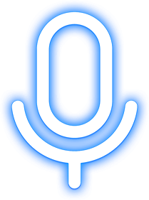 everything tech neon blue voice connectivity icon