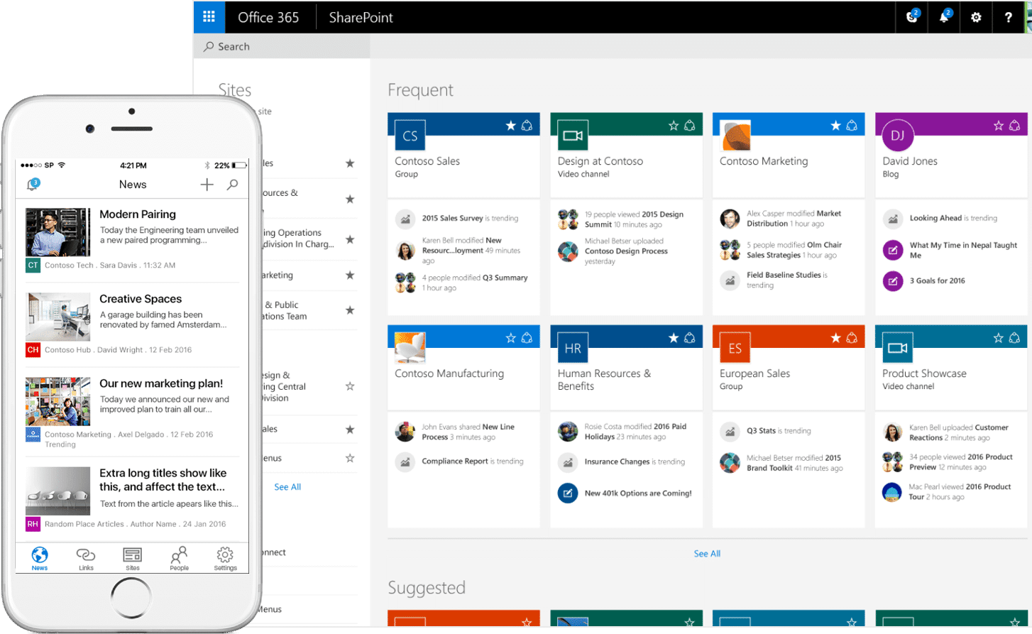 office 365 sharepoint information with mobile phone graphic