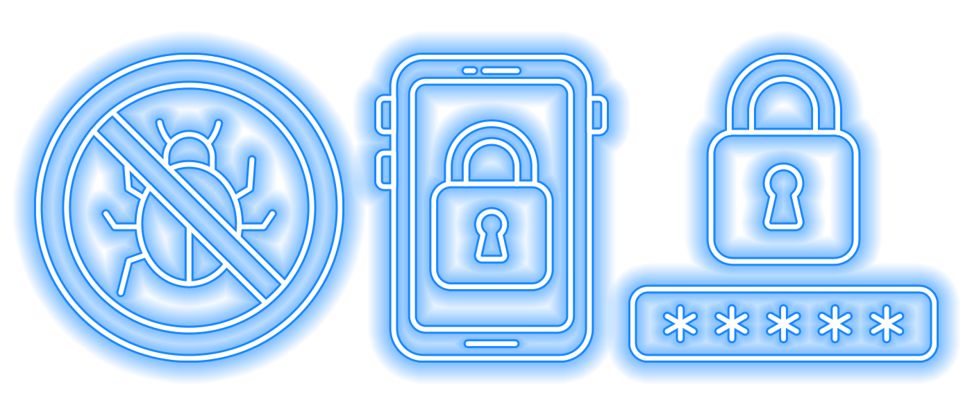 neon lights cyber security